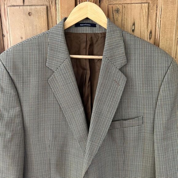 Ralph Lauren For Dillard's 44 Regular Wool Houndstooth Suit Jacket Blazer - Picture 2 of 13